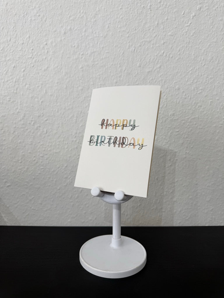 Happy Birthday Grußkarte – Goldener Schriftzug