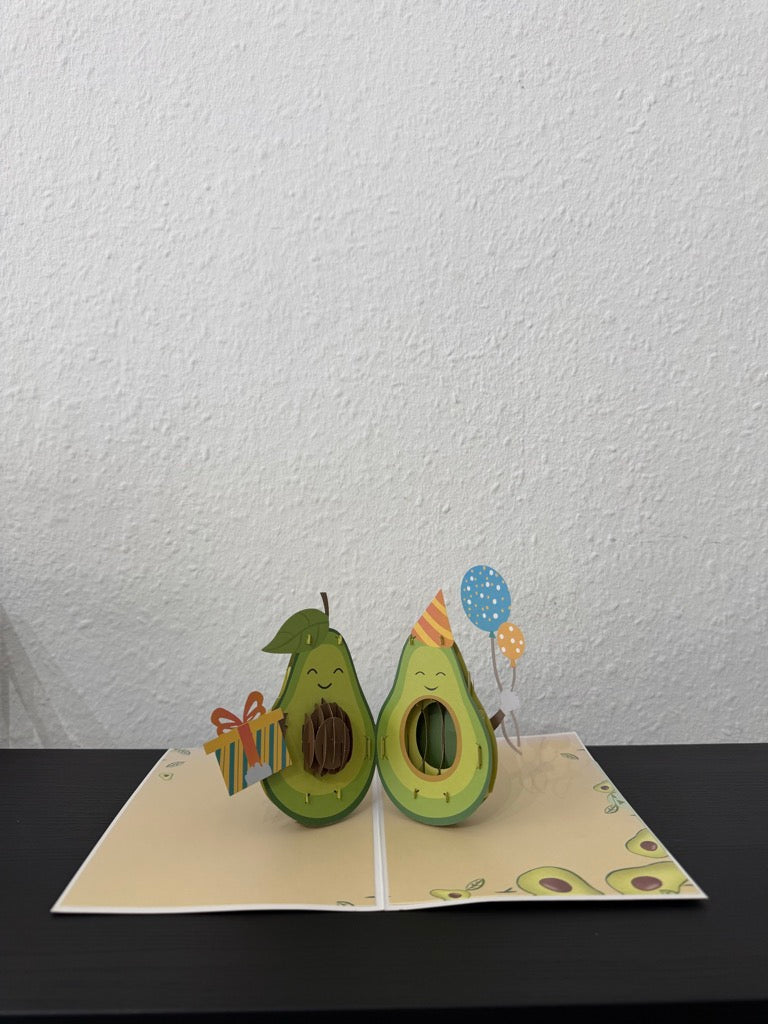 Geburtstagskarte Avocado Pop-Up – Avo Great Birthday!