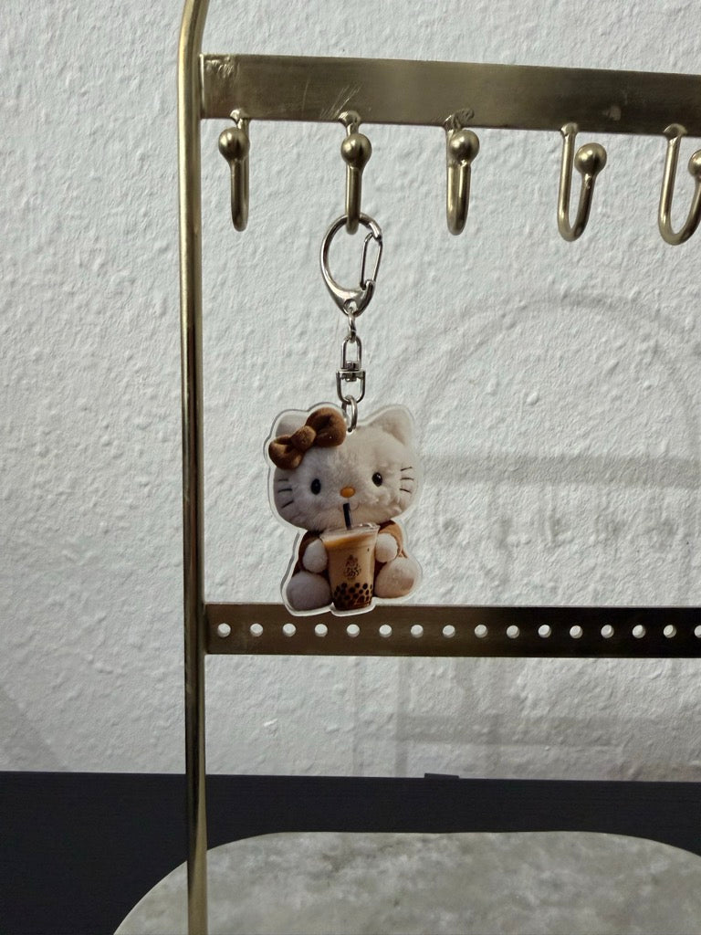 Schlüsselanhänger Hello Kitty Bubble Tea – 3D Kawaii Accessoire