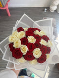 30 Weiß-Rote Rosen