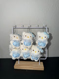 Schlüsselanhänger Hello Kitty Plüschtier – Blaues Outfit Kawaii